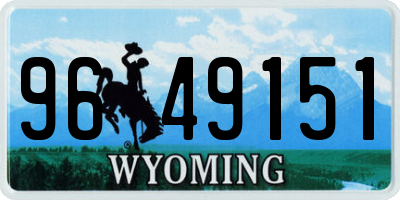 WY license plate 9649151