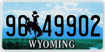 WY license plate 9649902