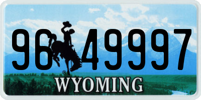 WY license plate 9649997