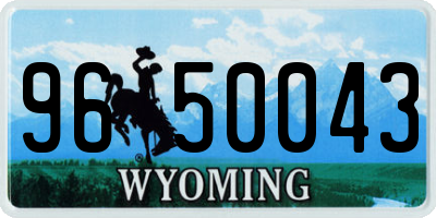 WY license plate 9650043