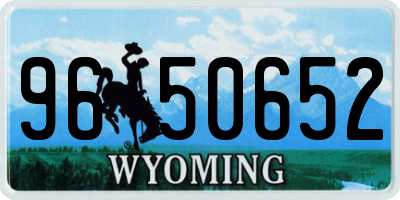 WY license plate 9650652