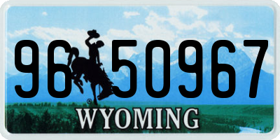 WY license plate 9650967