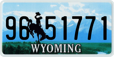 WY license plate 9651771