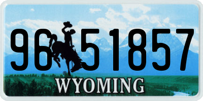WY license plate 9651857