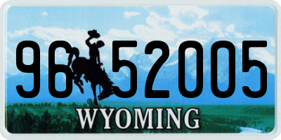 WY license plate 9652005