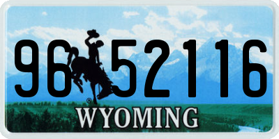 WY license plate 9652116