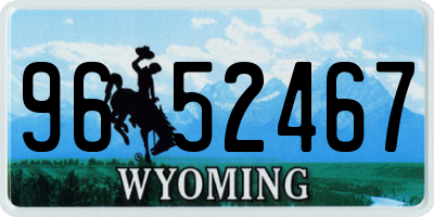 WY license plate 9652467