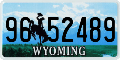 WY license plate 9652489