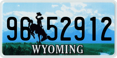 WY license plate 9652912