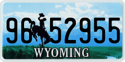 WY license plate 9652955