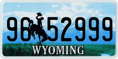 WY license plate 9652999
