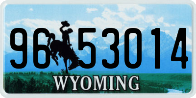 WY license plate 9653014