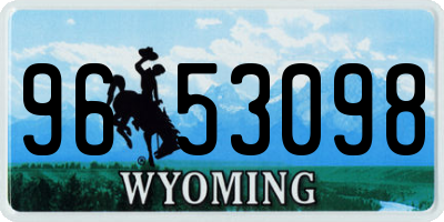 WY license plate 9653098