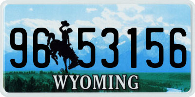 WY license plate 9653156
