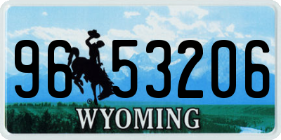 WY license plate 9653206