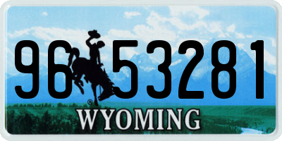 WY license plate 9653281