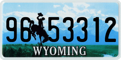 WY license plate 9653312