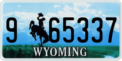 WY license plate 965337