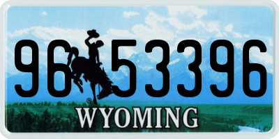 WY license plate 9653396