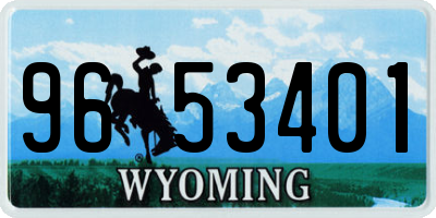 WY license plate 9653401