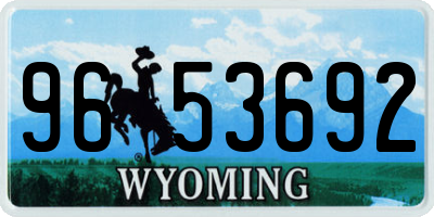 WY license plate 9653692