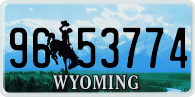 WY license plate 9653774