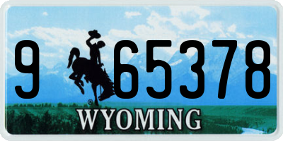 WY license plate 965378