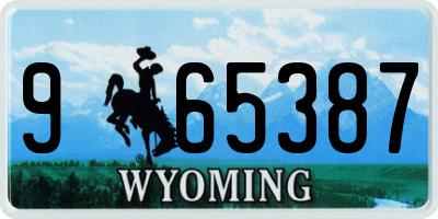 WY license plate 965387