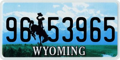 WY license plate 9653965