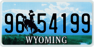 WY license plate 9654199