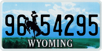 WY license plate 9654295