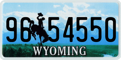 WY license plate 9654550