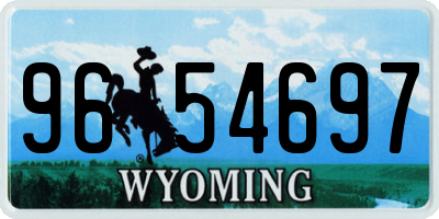 WY license plate 9654697