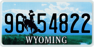 WY license plate 9654822