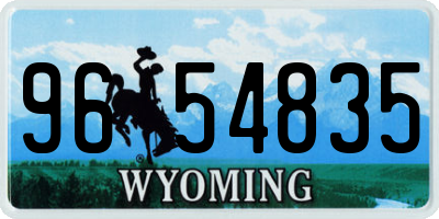 WY license plate 9654835