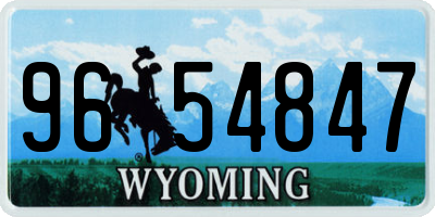 WY license plate 9654847