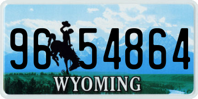 WY license plate 9654864