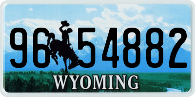 WY license plate 9654882