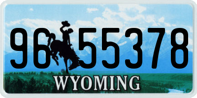 WY license plate 9655378