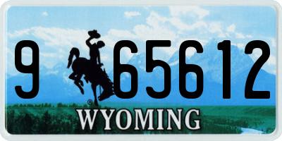 WY license plate 965612