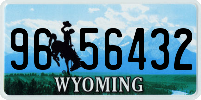 WY license plate 9656432