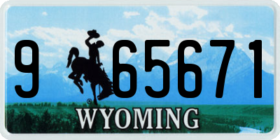 WY license plate 965671