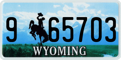 WY license plate 965703