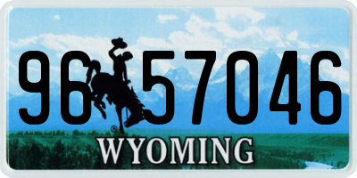 WY license plate 9657046