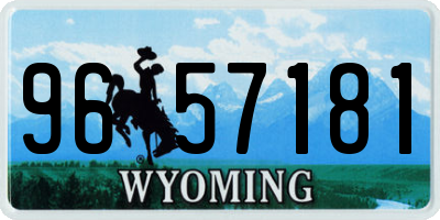 WY license plate 9657181