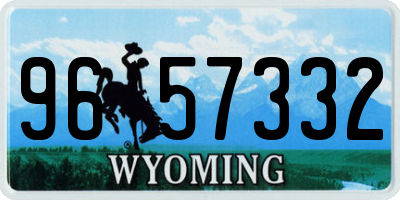 WY license plate 9657332