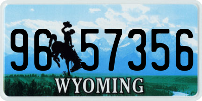 WY license plate 9657356