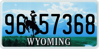 WY license plate 9657368