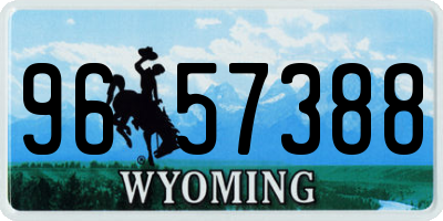 WY license plate 9657388