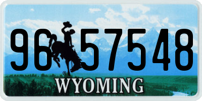 WY license plate 9657548